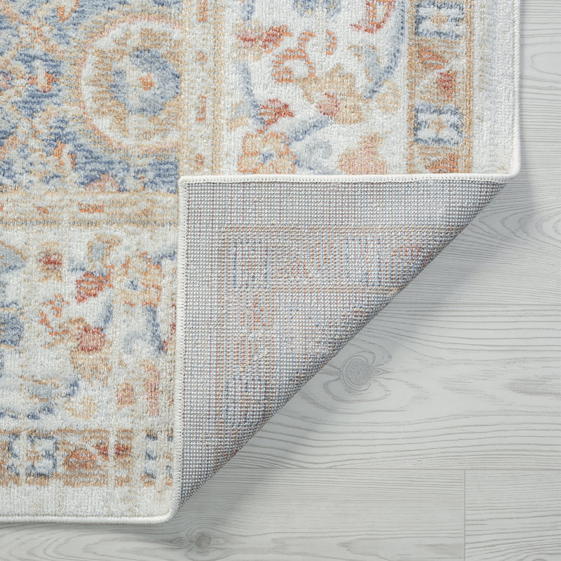 Charlton Home® Billinghurst Performance Blue/Brown/White Rug Wayfair